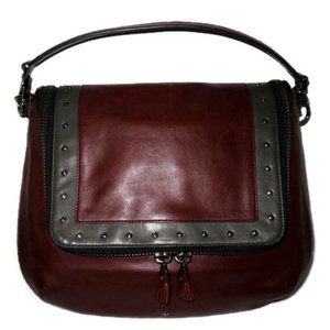 Anya Hindmarch Maxi Zip Studded Bi-Color Hobo/ Shoulder Bag